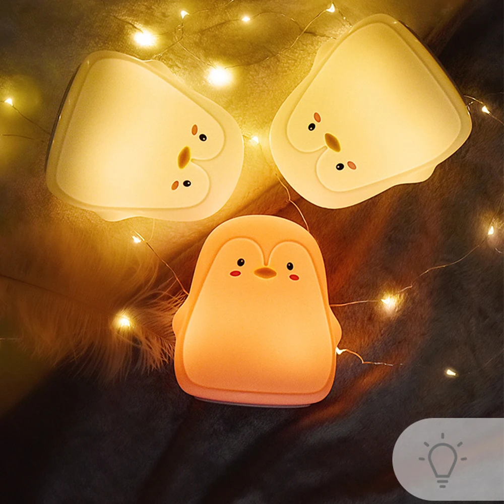Пингвин из силикона сенсорный датчик ночной Светильник Перезаряжаемый ...