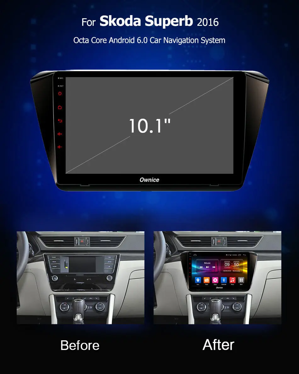 Ownice K1 K2 K3 Octa 8 Core автомобильный dvd-плеер 2G+ 32G Android 8,1 10," gps для радио, навигации для Skoda Superb поддержка 4G LTE DAB DVR