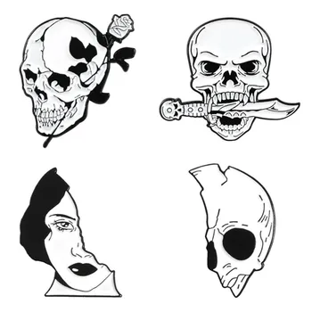 

Women's Brooches Enamel Badges Skull Pins For Backpack Gothic Style Brooch Enamel Pin Accessories Decorative Badges For Clothes