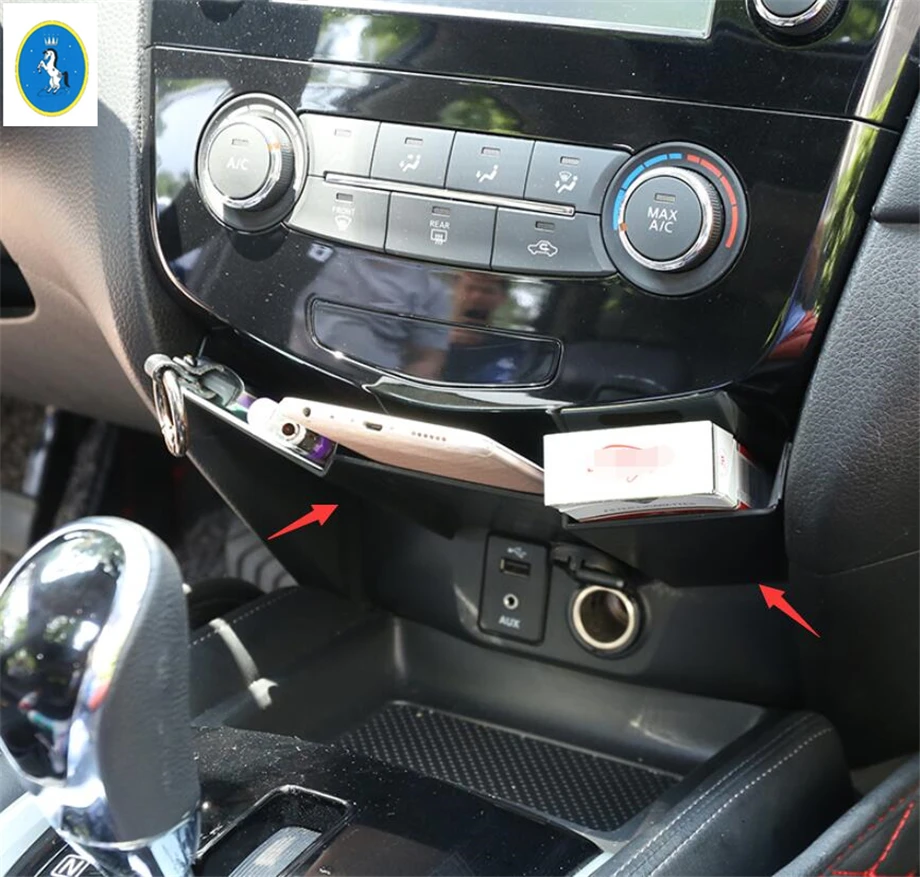

Yimaautotrims Auto Armrest Box Secondary Storage Pallet Tray Container Box Cover Fit For Nissan Rogue T32 X-Trail 2017 2018 2019