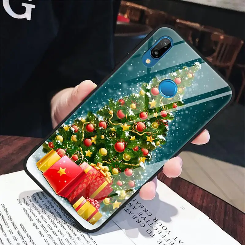 Счастливого Рождества модный Рождественский чехол с лосем для huawei P30 P20 Pro Lite P20 Lite mate 30 20X10 9 Pro Lite чехлы с закаленным стеклом