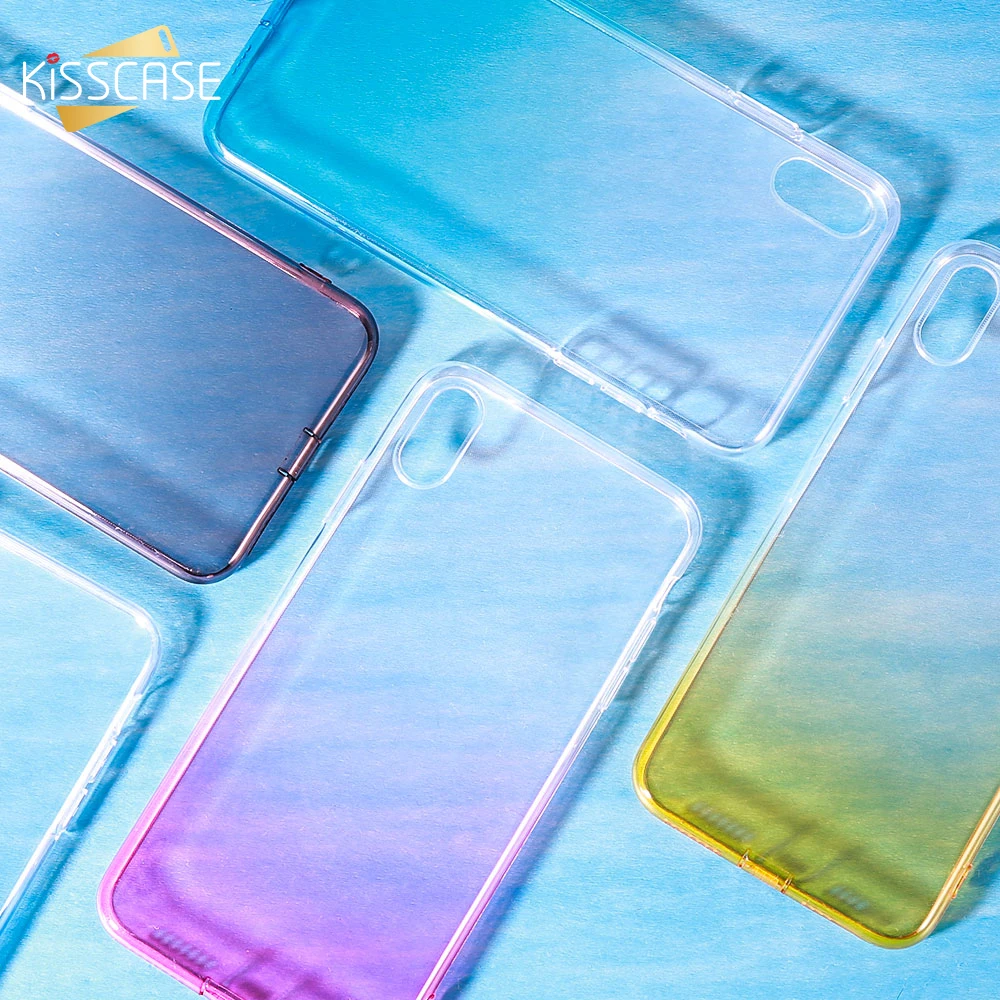 

KISSCASE Gradient Color Clear Case For iPhone 11 Case 11Pro 11Pro MAX 6 6S 7 8 X XS XR Silicone Cover For iPhone 8Plus 7 8 Funda