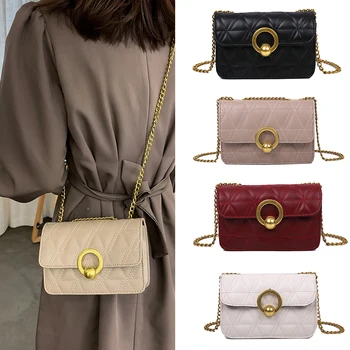 

Classic Chain Shoulder Crossbody Bag Women PU Retro Small Messenger Bags