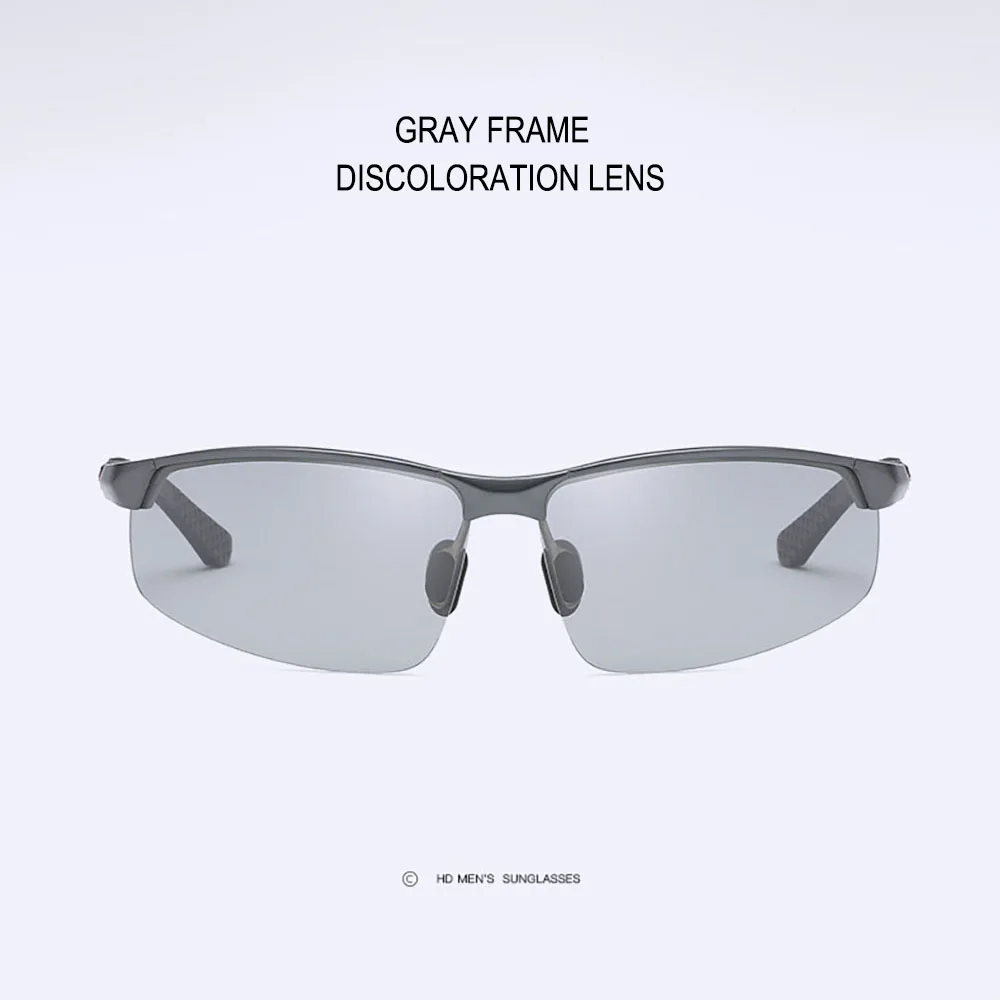 GRAY FRAME Новинка, очки для верховой езды, светочувствительные, обесцвечивающиеся, поляризованные очки, мужские, для спорта на открытом воздухе, алюминиево-магниевые солнцезащитные очки - Цвет: GRAY FRAME