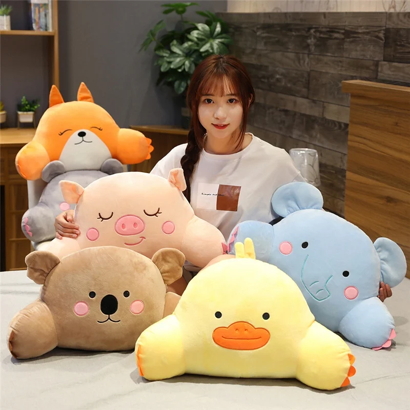 

52cm Kawaii Soft Duck&Pig&Mouse&Koala Plush Lumbar Support Cartoon Animal Fox&Elephant Stuffed Doll Sofa Chair Pillow Kid Gift