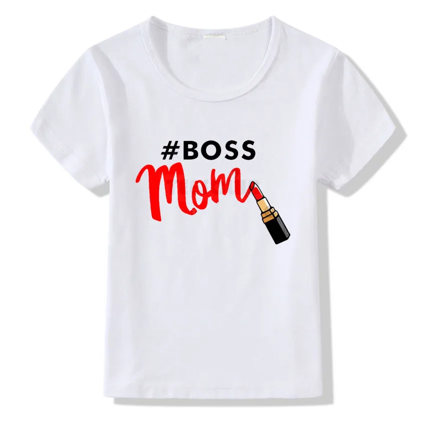 Футболка для детей, для мамы и дочери, детка с надписью Boss Футболка с принтом Для детей, на лето белые Футболки Hipster уличная детская одежда