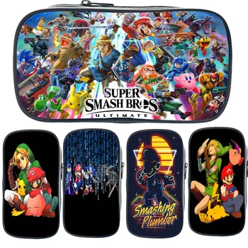 

High Quality Super Mario Smash Pencil Case Bros Child Pen Bag Fashion Cosmetic Makeup Bag Cool Cartoon Anime Stationery Bag Gift