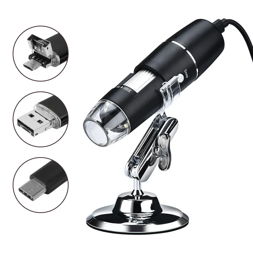 1600x3.0mp цифровой микроскоп 8LED USB Лупа для телефона windows стерео электронный Камера