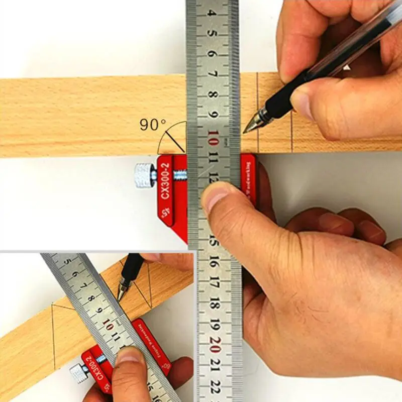 

Aluminum Alloy 300mm Scale CX300-2 Scribe Tape Woodworking Scratcher Ruler Q84D for tools