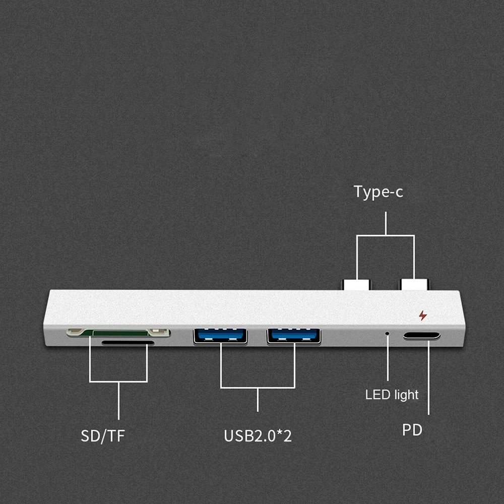 7 в 1 USB 2,0 кард-ридер адаптер type C кабель SD/Micro SD TF подключение камеры смарт-карта памяти для Macbook Pro type-C порт