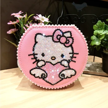 

Earing Holder Cat Lucky Package Handmade 2-layer Jewelry Boxes Pink Jewelry Organizer Shiny Rhinestone Pearl trinket boxes