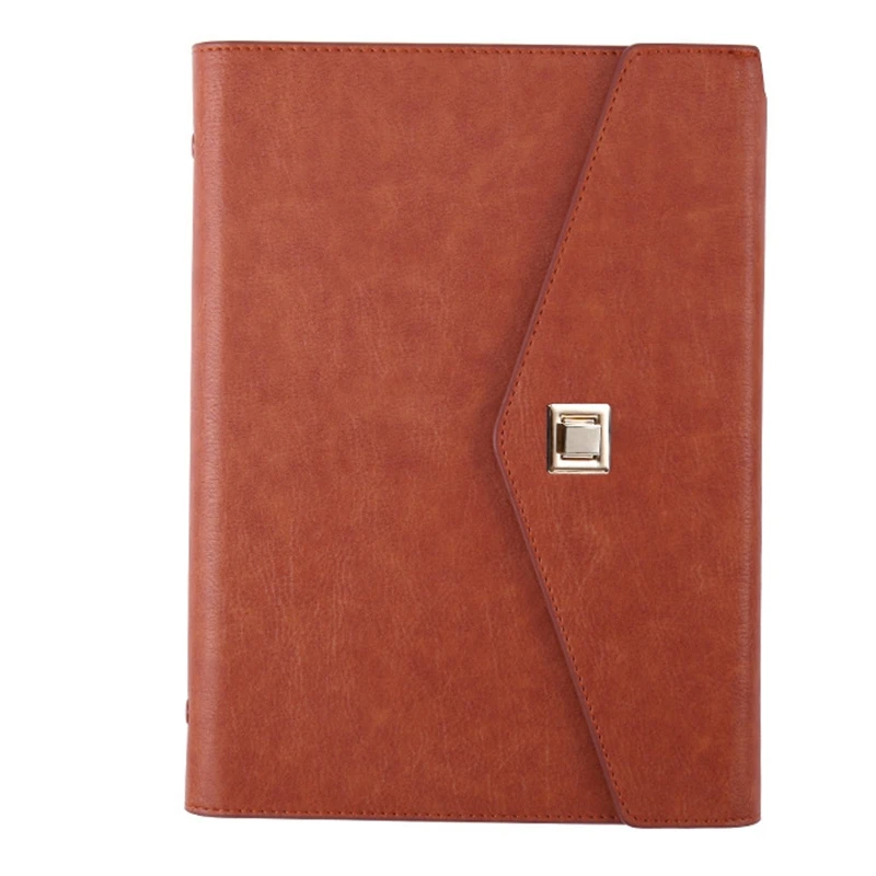 Милый кожаный спиральный блокнот А5, канцелярские принадлежности для офиса, ежедневный Еженедельный планировщик/Органайзер для времени - Цвет: Brown
