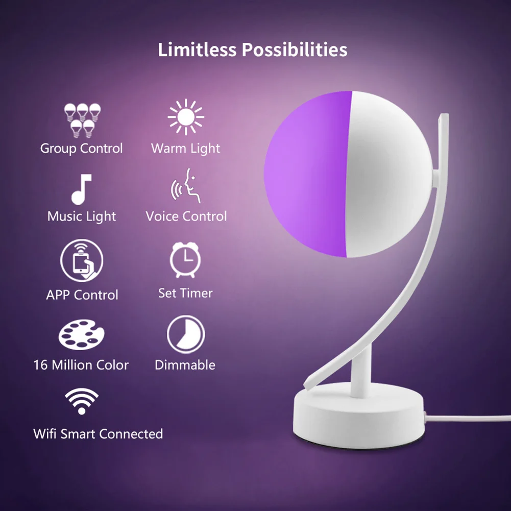 

Voice Control WiFi Smart LED Desk Lamp Wireless Dimmable Voice Control Table Lamp L9 #2