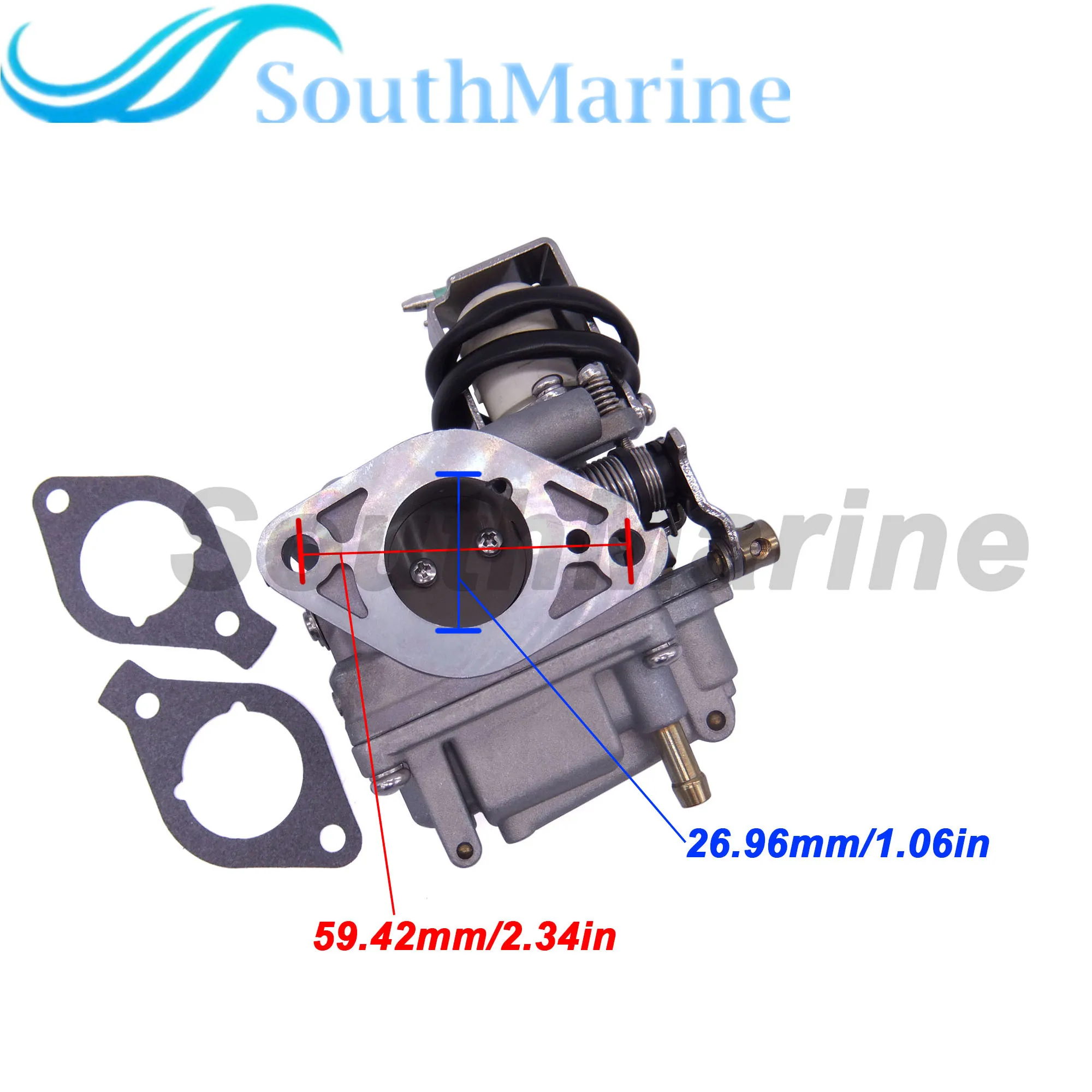Boat Engine 6AH-14301-00 6AH-14301-01 Carburetor Assy and 6AH-13646-00 Gaskets (2 pcs) for Yamaha 4-stroke F20 Outboard Motor