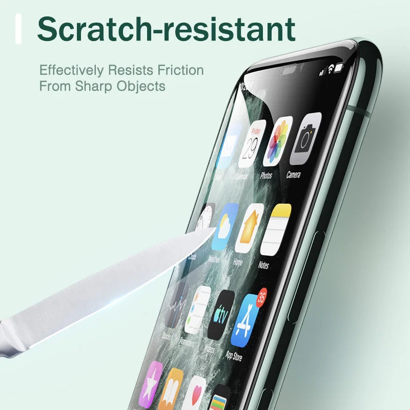 Закаленное защитное стекло Rock 9D для iPhone 11 Pro, Защитное стекло для экрана для iPhone XR XS Max X 7 Plus 8 6 Flim, полное покрытие