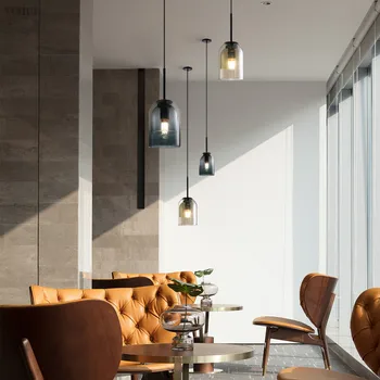 

Pendant Lamp Fixtures E27 LED Pendant Lights Loft Hanging Glass Nordic Modern for Kitchen Restaurant Bar LED Bulbs Cord Pendant