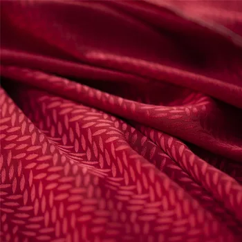 

Stretchy jacquard small leaves silk satin fabric,solid red and green,good luster,sewing for dress,skirt,pants,craft by the yard