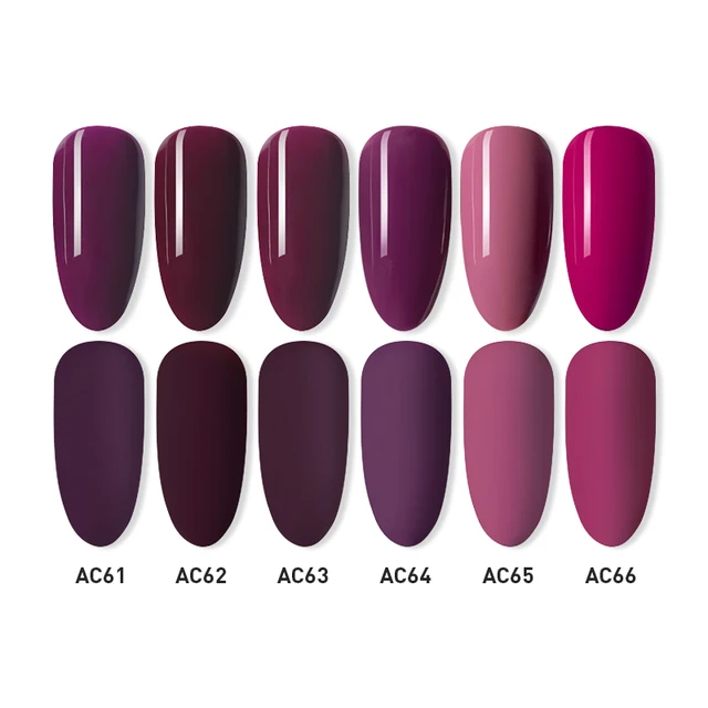 Beautilux Gel Nail Polish Lot Soak Off UV LED Semi Permanent Nails Gels Kit Lacquer Nail Art Design Varnish Wholesale Set of 6 AC61-66