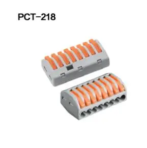Провода соединители PCT-212 клеммный блок проводник с рычагом 0,08-2,5 мм 214 218 SPL-2 нажимной мини клеммный блок кабельный сплиттер - Color: PCT 218