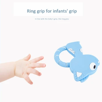 

2020 Baby Silicone Cartoon Cat Teethers Baby Ring Teether BPA Free Chew Charms Infant Teething Teeth Gift Toys