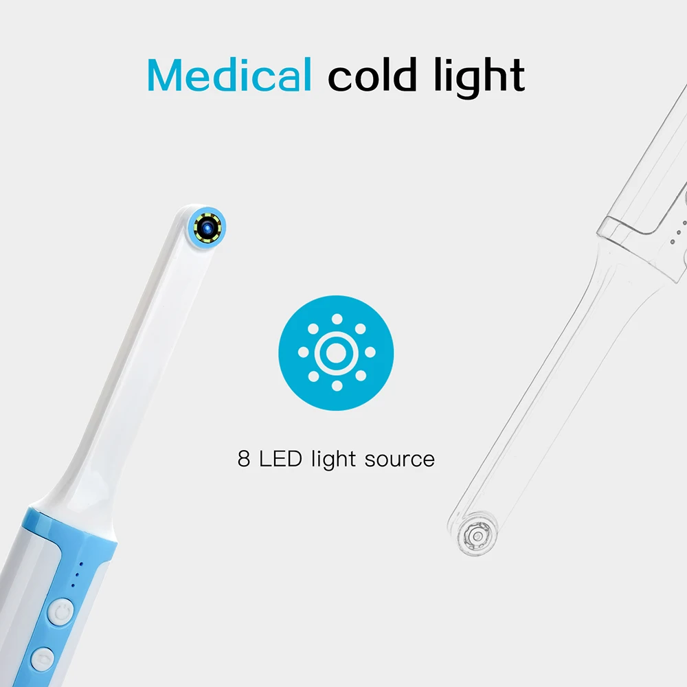  Oral Endoscope WiFi IP67 Waterproof HD Camera Led Medical Cold Light with Visual Oral Spoon Helping