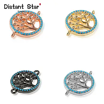 

0.8*0.6in Fortune Tree Exquisite DIY Jewelry Bracelet Making Accessories Brass Zirconia Bracelet Necklace Connector Finding