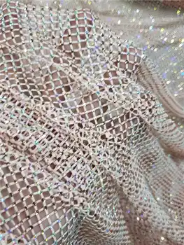

high Quality2020latest Nigerian Lace Fabric Luxury Embroidery tulle lace with heavior stones For Party long Dresses 1.2m