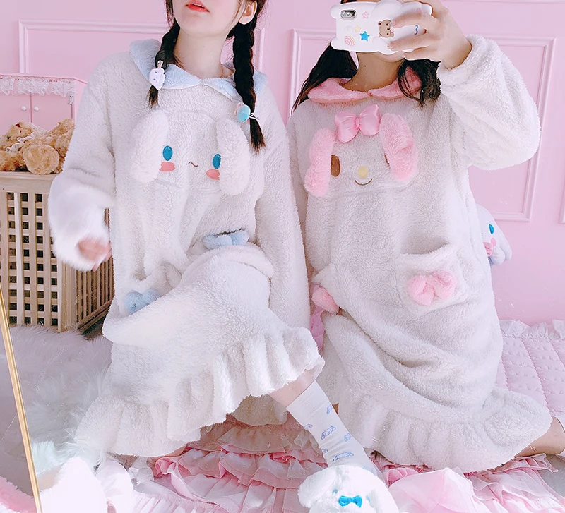 Плюшевые пижамы с изображением собаки My Melody Cinnamoroll пижамные комплекты длинными
