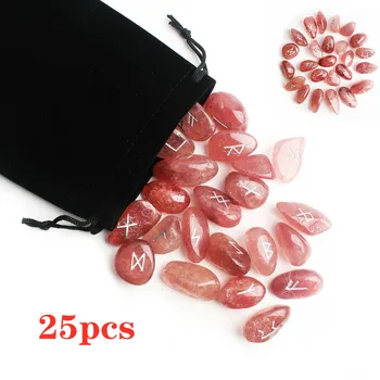 

25Pcs Natural Runes Crystal Sliver Rune Irregular Meditation Divination Stones Polished Gemstone Gravel Healing Aquariums Decor