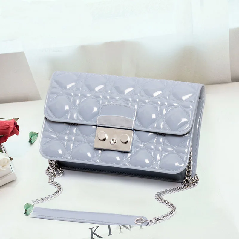 

Rhombus Gel Bag 2019 New Style PVC WOMEN'S Bag Spoof Shoulder Beach Bag