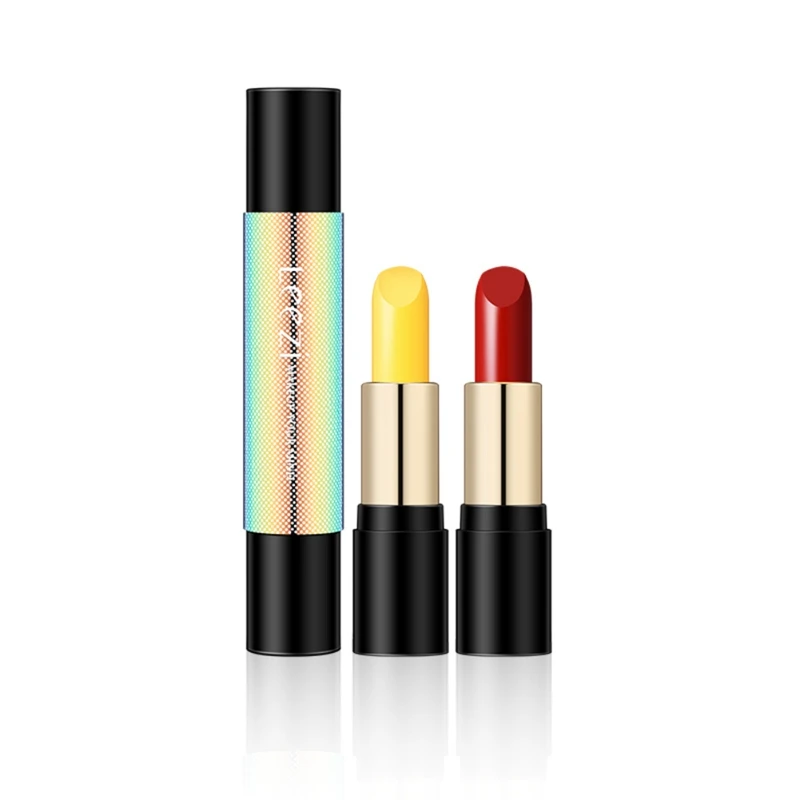 

Double-end Lipstick Lip Balm Long-lasting Waterproof Non-stick Cup Two Tone Matte Lipstick maquillage batom-