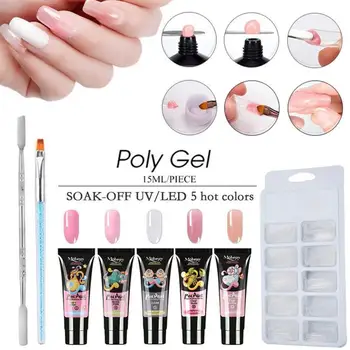 

8-12 Pcs /Set Full Nail Set Poly Gel Kit For Polygel Jelly Manicure Set Tool Nail Gel Hard Art Extension Builder Gel Set