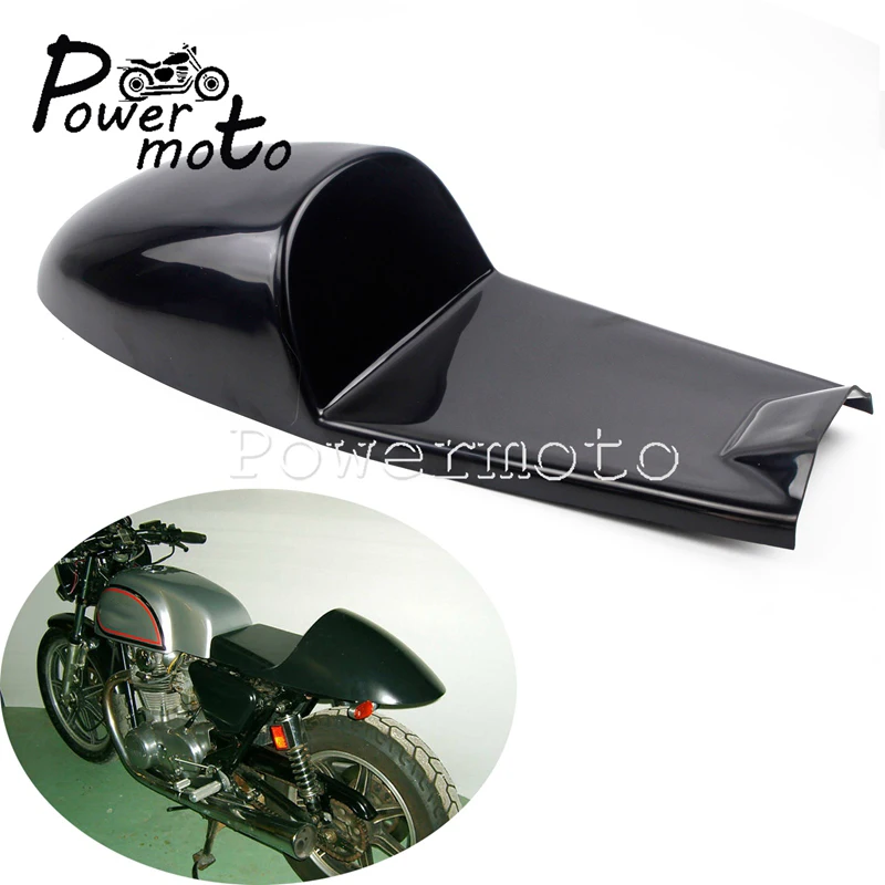 Черный мотоцикл кафе гонщик горб сиденье база Винтаж для триумфа Bonneville Honda CB125 CB500
