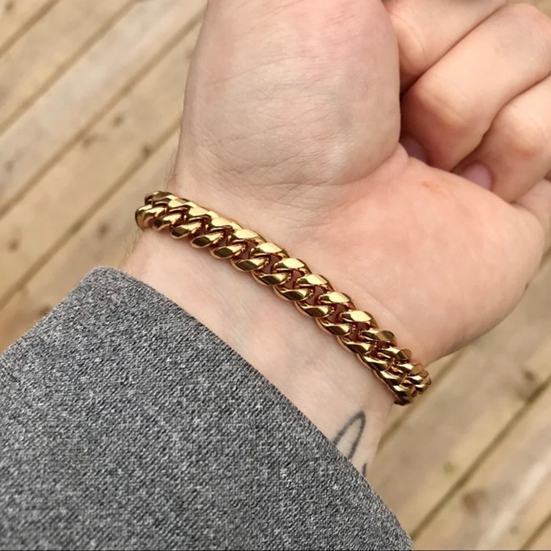 Chain Bracelet Vnox Mens Simple 3-11mm Stainless Steel Curb Cuban Link Chain Bracelets for Women Unisex Wrist Jewelry Gifts
