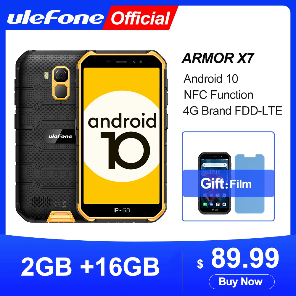 Ulefone Armor X7 16GB 2GB LTE/WCDMA/GSM NFC Quad Core Face Recognition 13mp New Waterproof