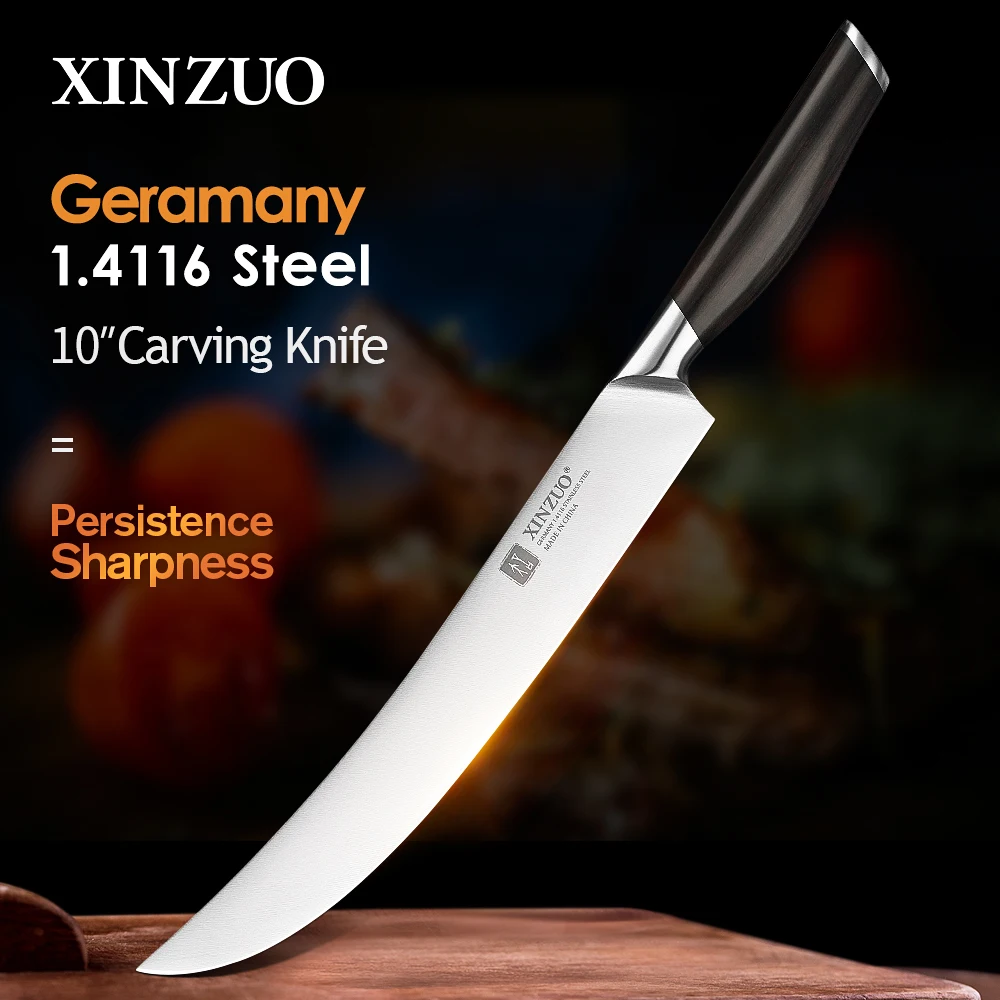 Вилка и нож для резьбы XINZUO Pro 10 дюймов Германия 1 4116 нержавеющая сталь кухонные