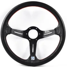 Алюминий ND 14 дюймов из натуральной кожи руль Дрифт спортивные Углеродные, для колес волокно вид