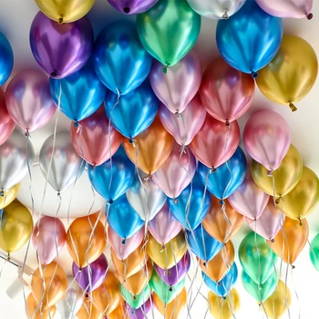 

50pcs Metallic Balloons 10"Pomegranate Red Balloon Holder Air Balloon Red Chrome Balloons Birthday Party Wedding Party Decor