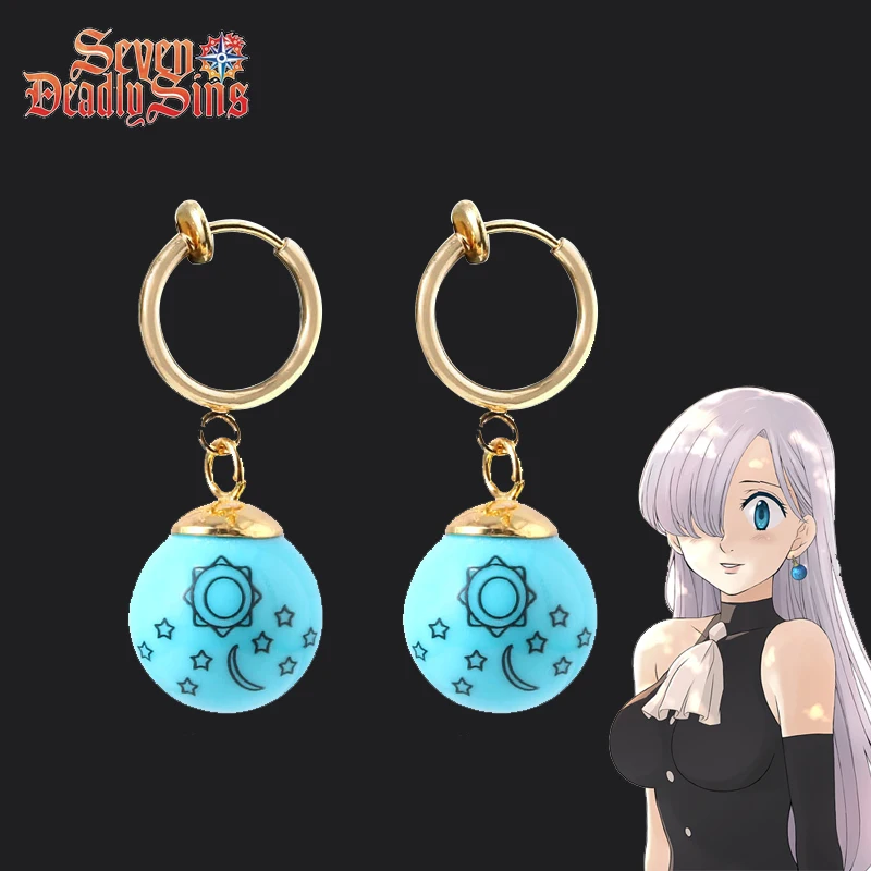 Популярные серьги в стиле аниме The Seven Deadly Sins косплей Elizabeth Liones Sun Stars Moon подвески