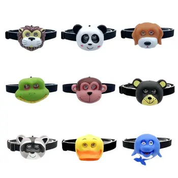 

Cartoon Child's Headlight with Headband Cute Animal LED Headlamp SOS Flashlight Kids Gift Holiday