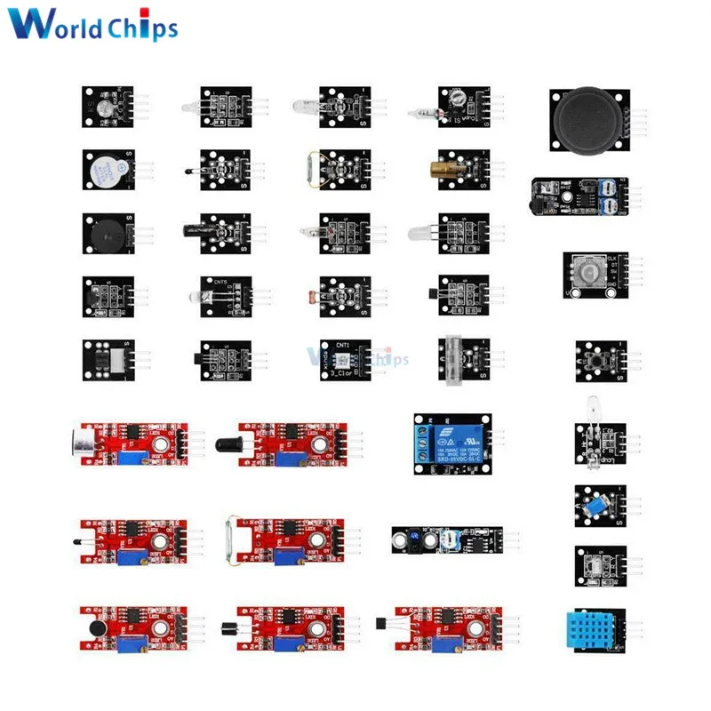 45 в 1 сенсорные модули 37 в 1 сенсор комплект стартовый набор для arduino Raspberry pi UNO R3 MEGA2560 37 сенсор s ассортимент DIY комплект
