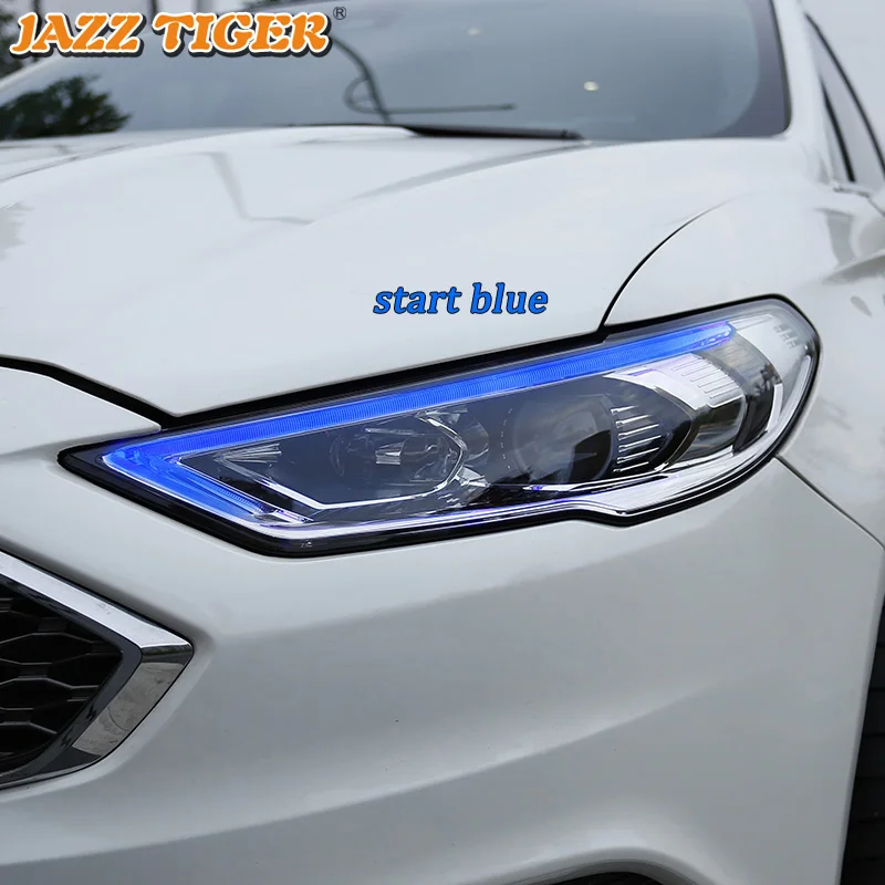 JAZZ TIGER автомобильный Стайлинг светодиодный DRL динамический сигнал поворота головная лампа в сборе светодиодный фара для Ford Mondeo Fusion