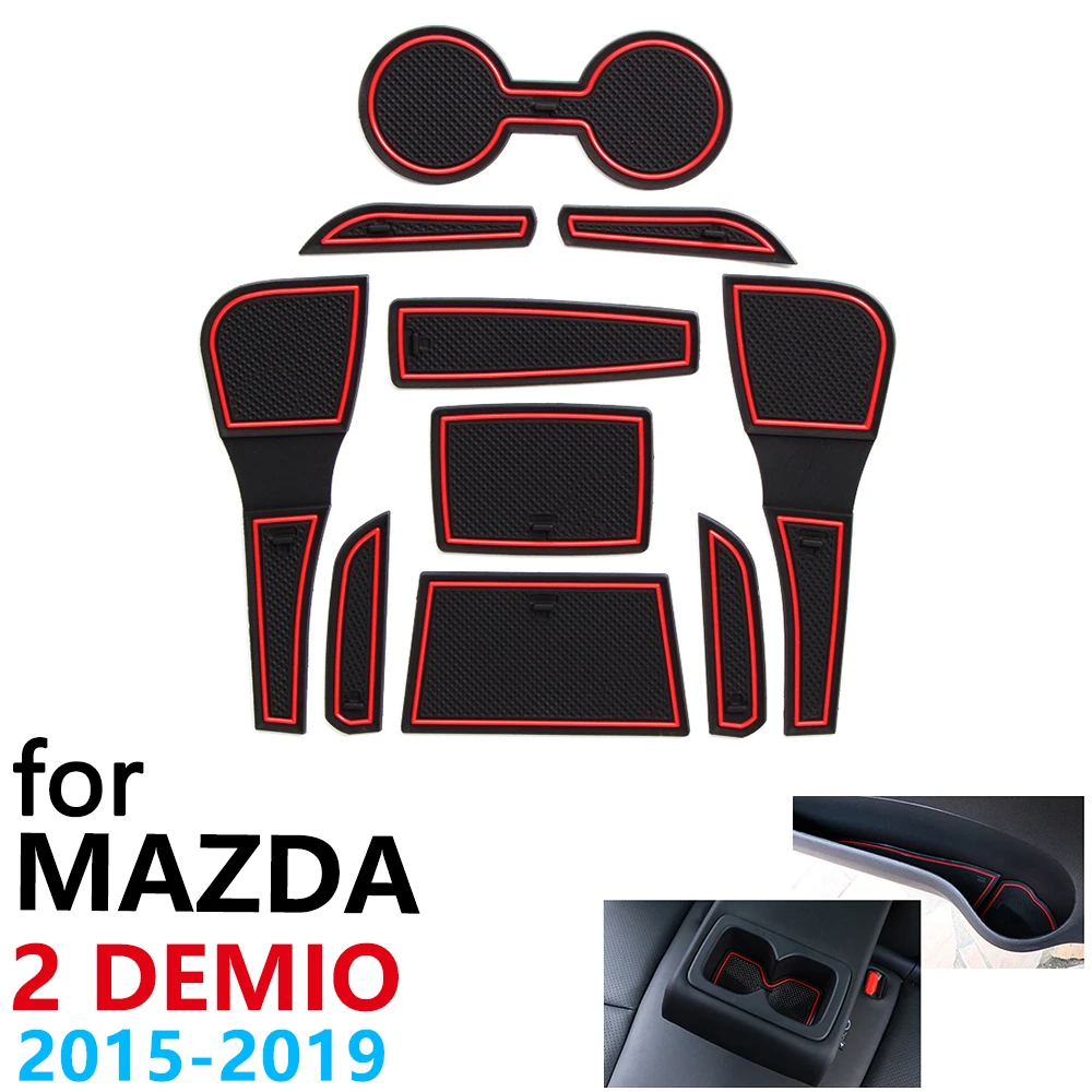 Противоскользящие резиновые чашки подушки двери паз коврик для Mazda 2 Demio DJ dzda2 2015 ~