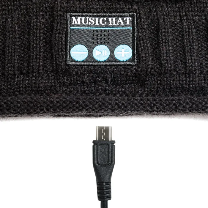 New Style Bluetooth Music Knit Beanie Hat Wireless Smart Warm Cap Headset Speaker with Mic