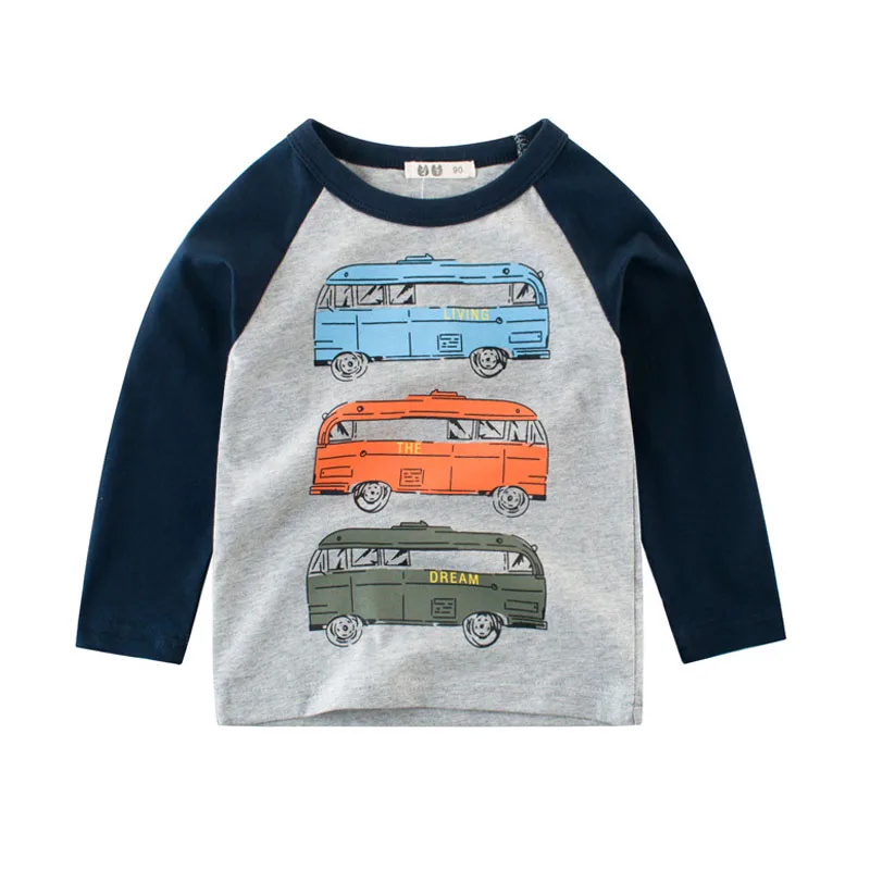 Детские футболки топы с длинными рукавами для мальчиков и девочек, осенне-зимний хлопковый свитер топы для мальчиков от 2 до 8 лет, Детские футболки, одежда