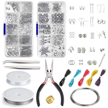 

Jewelry Making Kit Jewelry Finding Starter Tools Kit with Pliers for Jewelry Making Repair DIY Craft Supplies