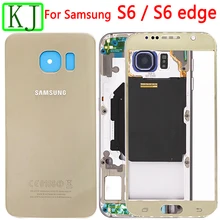 Полный корпус чехол для Samsung Galaxy S6 G920/S6 Edge G925 крышка батареи задняя дверь+ средняя рама+ Передний сенсорный экран