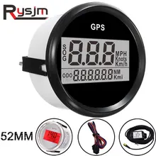 2 ''УФ-фильтр 52 мм с gps Скорость ometer одометром Водонепроницаемый цифровой миль в час) или для автомобиля лодка с Подсветка 12 V/24 V автомобиль Скорость датчик gps антенна ЖК-дисплей
