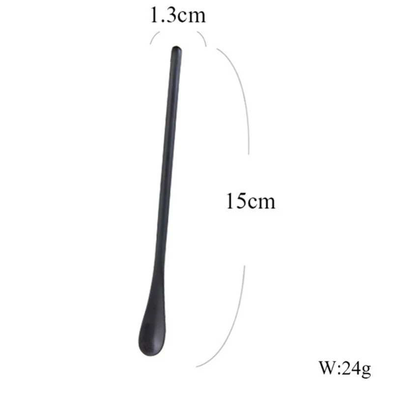 Японский стиль кофе перемешивание бар 304 нержавеющая сталь перемешивание бар зеркало кофейная ложка длинная ручка/короткая ручка десертная ложка Декор - Цвет: AB