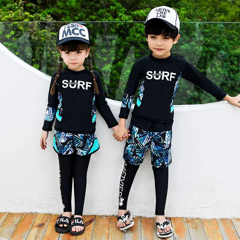 

Swimsuit For Girls Kids 2020 Child Swimwear Female Bikini Children's Clothes Bathing Suits Children Three Piece Set Sun Proof